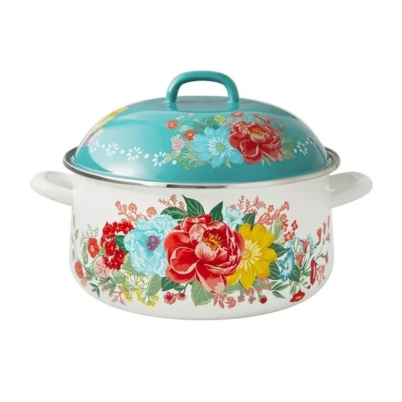 The Pioneer Woman Fancy Flourish Enamel on Steel 6.4-Quart Dutch Oven - Picture 2 of 5